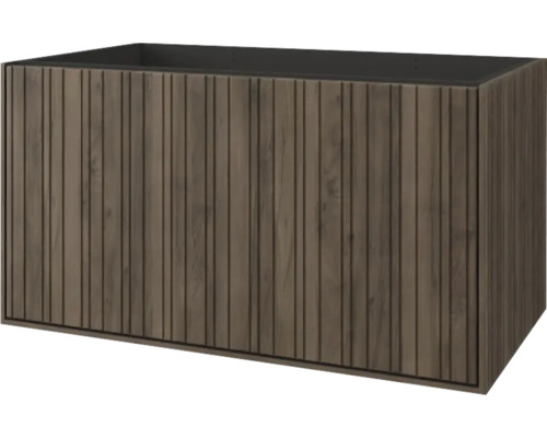 Meuble sous vasque Jungborn SEIMILA lxhxp 80x43x46 cm couleur de façade noyer mat Meuble sous-lavabo avec structure en bois