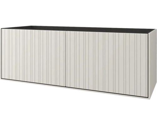 Meuble sous-lavabo avec deux portes et façade rainurée