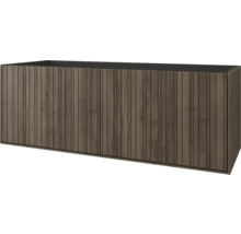 Meuble sous-lavabo en bois avec des lamelles verticales