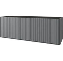 Meuble sous-lavabo gris avec portes rainurées