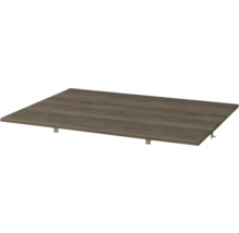 Holzplatte mit Halterungen zur Wandmontage