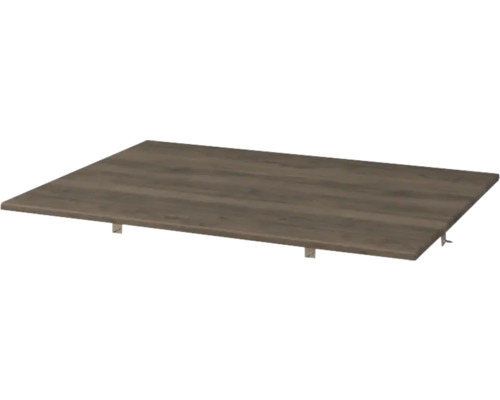 Holzplatte mit Halterungen zur Wandmontage
