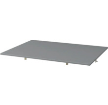 Graue Tischplatte mit Befestigungsmaterial für den Hornbach Webshop