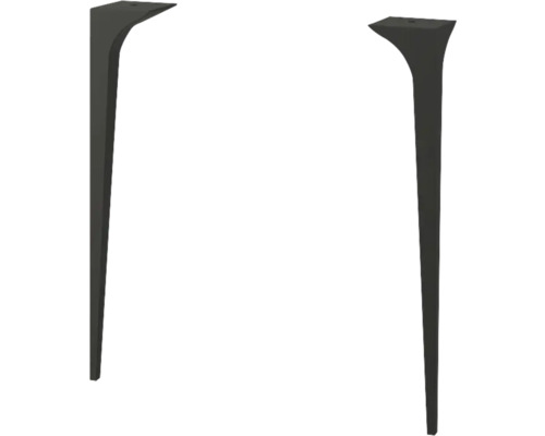 Support de pied Jungborn SEIMILA noir 2 pièces 1,2x47x8,5 cm 40324 Deux pieds de table en métal