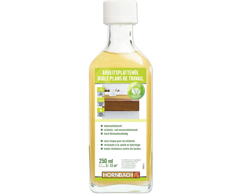 Huile pour plans de travail en bouteille de 250 millilitres de Hornbach