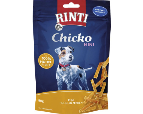 En-cas pour chiens Rinti Chicko Mini poulet 80 g Rinti Chicko Mini friandises au poulet pour chiens, paquet de 80 grammes