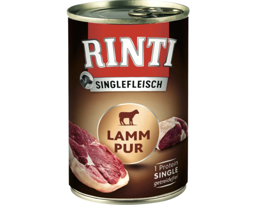 Aliment pour chien Rinti Singlefleisch, variété Agneau Pur en conserve