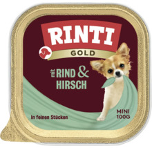 Rinti Gold Mini nourriture pour chiens avec boeuf et cerf, 100 grammes