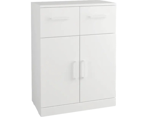 form&style Midischrank Lanai BxHxT 60 x 82 x 33.5 cm Frontfarbe weiss matt Weißer Badezimmerschrank mit zwei Schubladen und zwei Türen