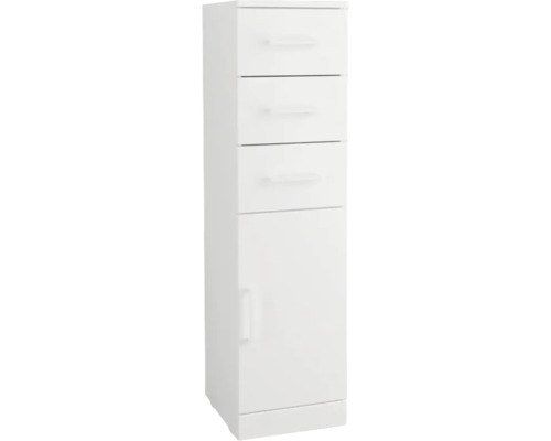 form&style Midischrank Lanai BxHxT 30 x 112 x 33.5 cm Frontfarbe weiss matt Weißer Badezimmer Hochschrank mit drei Schubladen und einer Tür