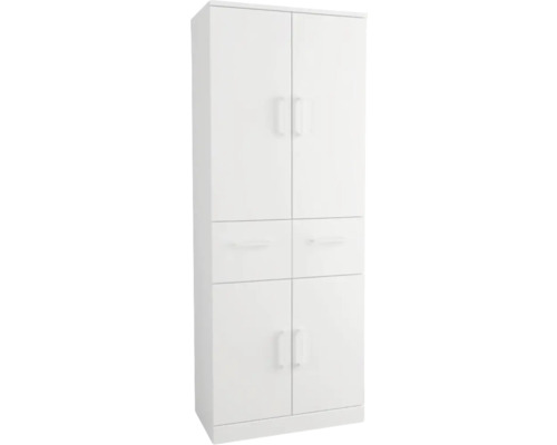 form&style Hochschrank Lanai BxHxT 60 x 156 x 33.5 cm Frontfarbe weiss matt Weißer Mehrzweckschrank mit Schubladen und Türen für zusätzlichen Stauraum