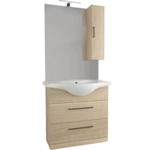 Badezimmermöbel-Set mit Waschbecken, Spiegelschrank und Unterschrank