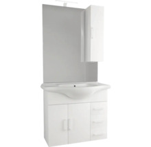 Waschtisch mit Spiegel, Hängeschrank, Waschbecken und Unterschrank für das Badezimmer