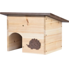 Igelhaus aus Holz mit Igelapplikation