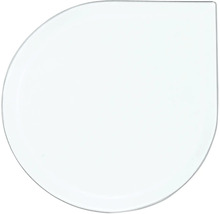 Klarglas-Duschwand mit tropfenförmigem Design