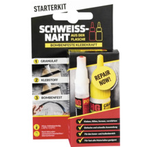 Schweißnaht Starterkit mit Granulat und Klebstoff für bombenfeste Klebekraft