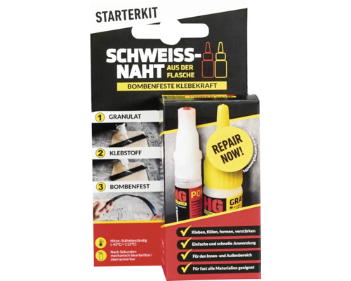 Kit de démarrage soudure avec granulés et colle pour une adhérence à toute épreuve