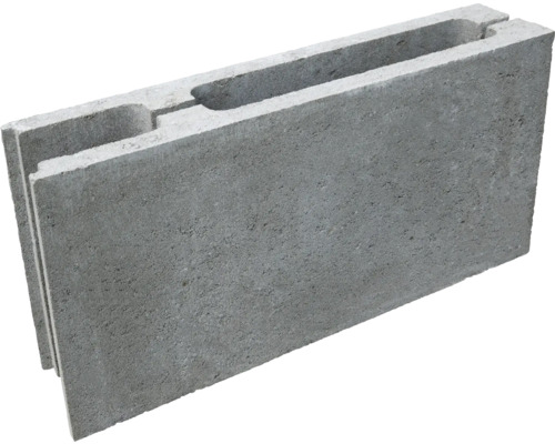 Betonschalungsstein Endstein grau 50 x 25 x 11,5 cm Grauer Beton Hohlblockstein
