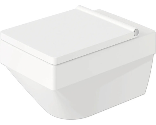 WC mural DURAVIT Vero Air cuvette à fond creux avec bride de rinçage blanc brillant avec HydieneGlaze sans abattant WC 2525092000 WC suspendu à fond creux avec couvercle de WC fermé