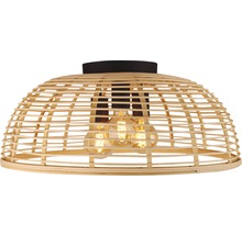 Plafonnier en bambou avec trois ampoules