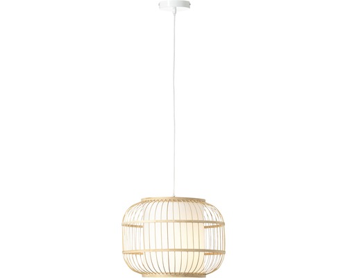 Suspension 1 ampoule hxØ 150x40 cm nature/blanc