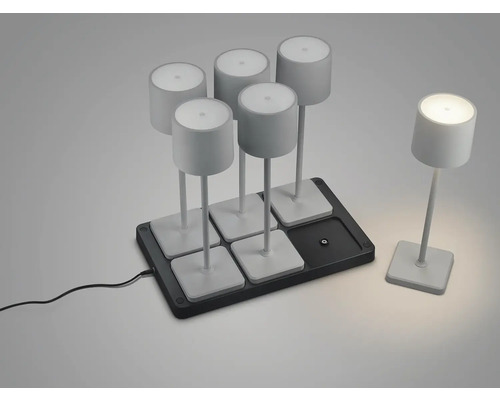 Akku Tischlampen Fernandez 6er Set grau