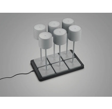 Six lampes de table LED sur une plaque