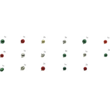 Différentes boules de Noël de différentes couleurs et finitions