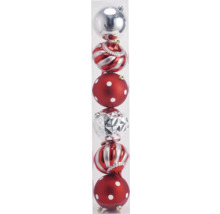 Boules de Noël variées dans un emballage transparent