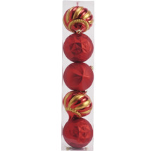 Paquet de boules de Noël rouges avec différents motifs