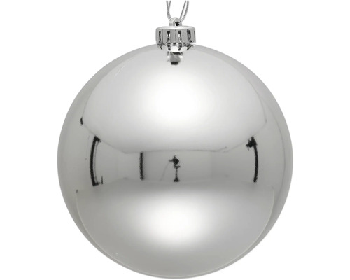 Boule de Noël argentée à suspendre