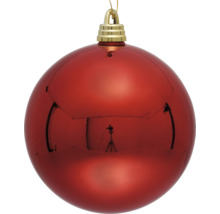 Boule de Noël rouge avec suspension couleur or