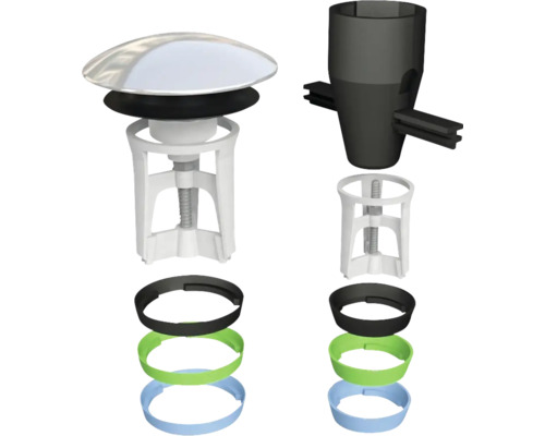 Schéma éclaté d''un bouchon de lavabo avec accessoires