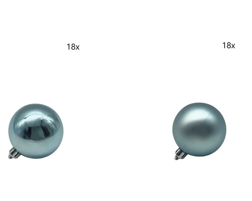 Décoration de Noël Lafiora 36 boules KS 6 cm, bleu Dix-huit boules de Noël