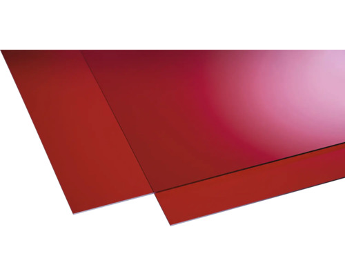 Acrylcolorplatte 3x250x500 mm glatt rot Kunststoffplatte