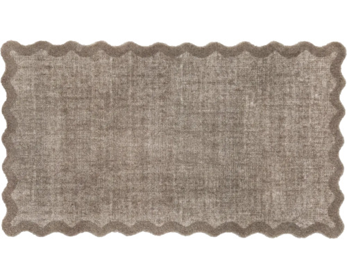 Rechteckiger Teppich mit gewelltem Rand