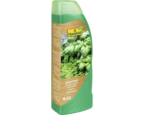 Engrais fines herbes FloraSelf Nature 0,5 l FloraSelf engrais pour herbes aromatiques dans une bouteille de 0,5 litre