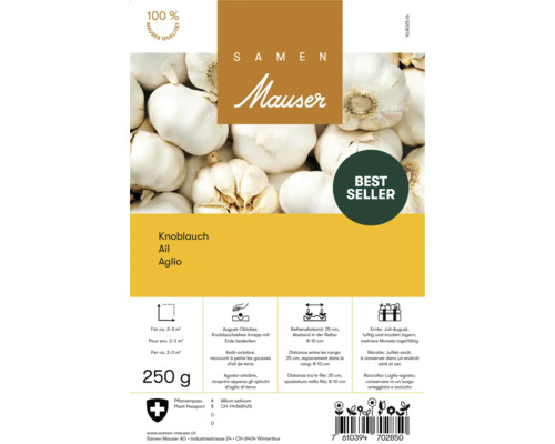 Mauser Knoblauch Samenpackung mit Anbauhinweisen