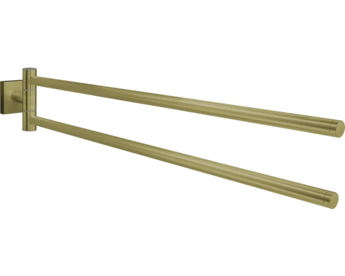 REIKA Handtuchstange SAGA schwenkbar gold gebürstet Schwenkbarer Handtuchhalter mit zwei Armen