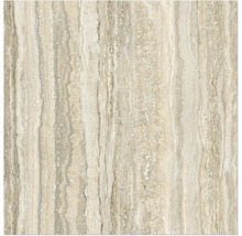 Carreau de travertin beige avec veinures verticales