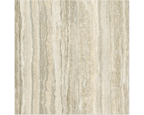 Carreau de travertin beige avec veinures verticales