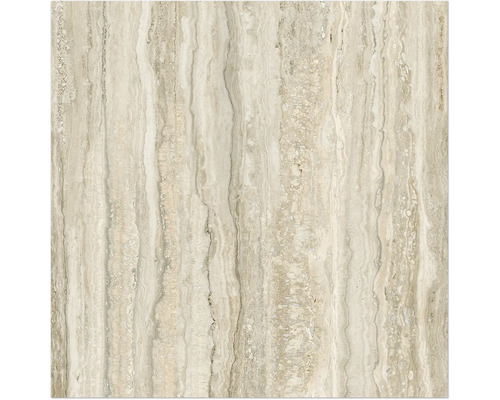 Carreau de travertin avec texture rayée.