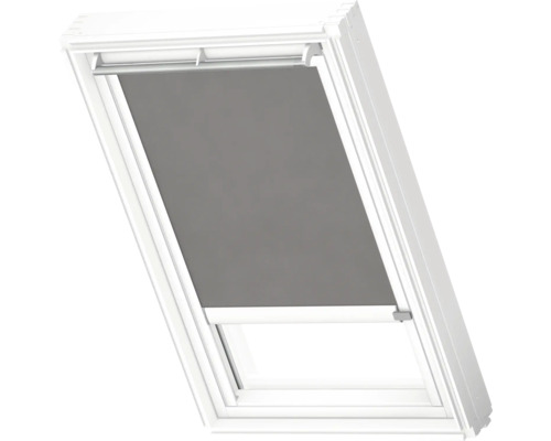 Store pour fenêtre de toit VELUX opaque gris avec cadre alu blanc à entraînement solaire RSL C02 4161KWL Fenêtre de toit avec store occultant