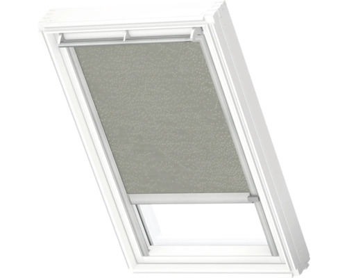 VELUX Dachfenster Rollo blickdicht grün mit grauem Alu-Rahmen elektro RML C02 4165K Dachfenster mit Verdunkelungsrollo