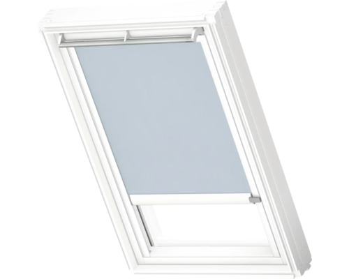 Store pour fenêtre de toit VELUX opaque bleu avec cadre alu blanc électrique RML C06 4166KWL Fenêtre de toit avec store enrouleur