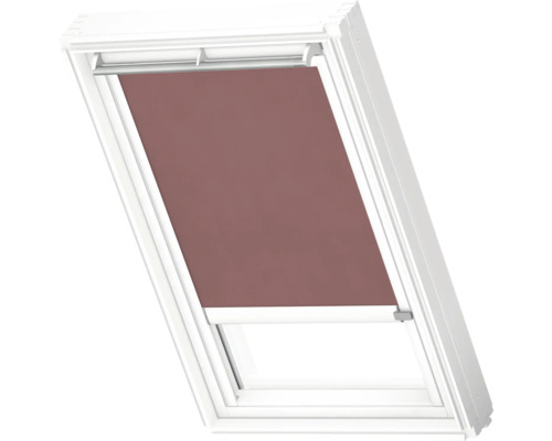 Store pour fenêtre de toit VELUX opaque marron avec cadre alu blanc à entraînement solaire RSL CK02 4168KWL Fenêtre de toit avec store occultant