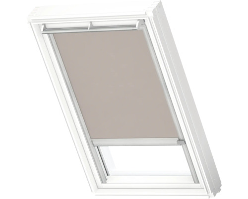 Store pour fenêtre de toit VELUX opaque marron avec cadre alu gris électrique RML CK04 4169K Fenêtre de toit avec store