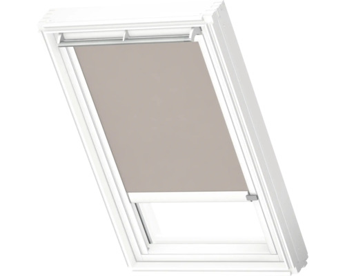 Store pour fenêtre de toit VELUX opaque marron avec cadre alu blanc à entraînement solaire RSL C04 4169KWL Fenêtre de toit avec store pour protection solaire