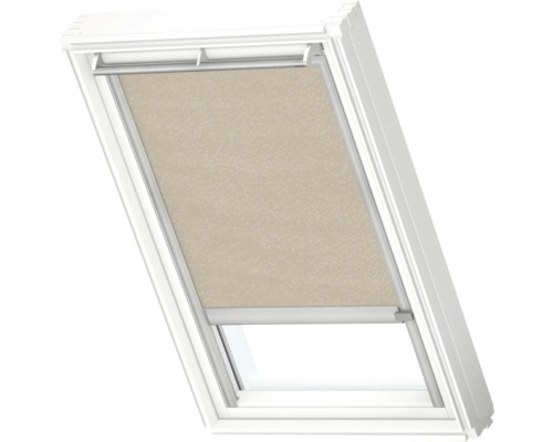 Store pour fenêtre de toit VELUX opaque beige avec cadre alu gris électrique RML CK04 4171K Fenêtre de toit avec store enrouleur