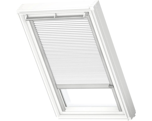 VELUX Dachfenster Wabenplissee weiß mit grauem Alu-Rahmen solarbetrieben FSC C02 1045K Dachfenster mit Plissee für den Innenbereich